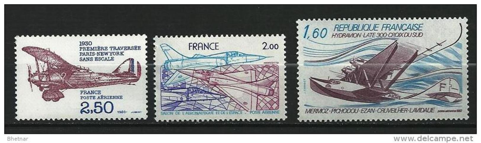 FR Aerien YT 53 54 56 (PA) " Lot De 3 Années 80 " 1980-82 Neuf** - 1960-.... Neufs