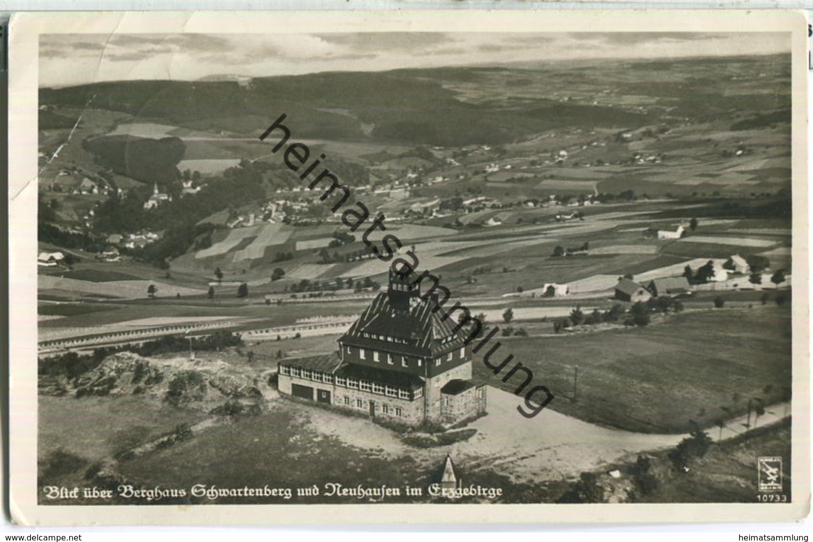 Berghaus Schwartenberg - Neuhausen - Fliegerfoto - Foto-Ansichtskarte - Verlag H. Spitz Höchenschwand - Neuhausen (Erzgeb.)