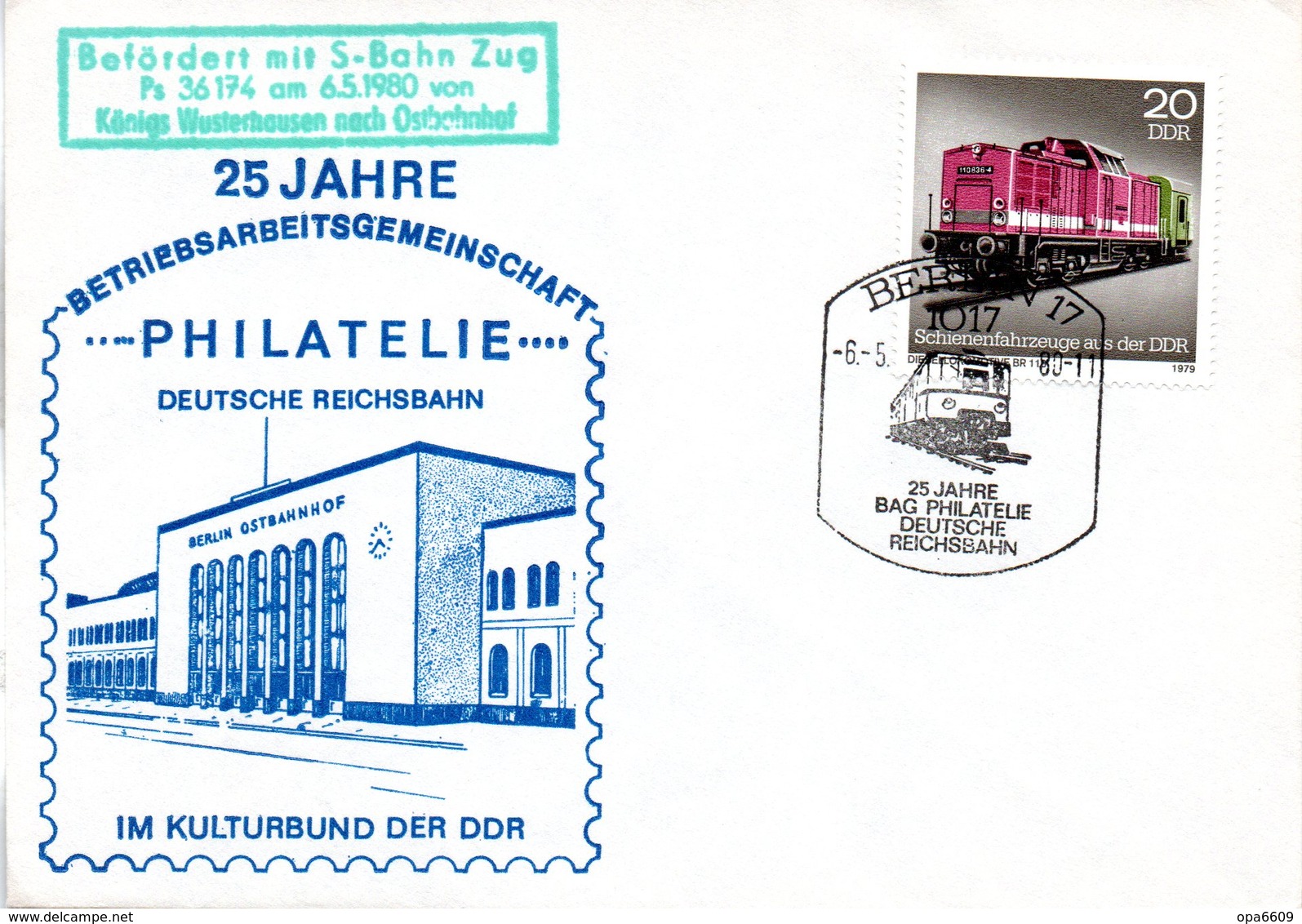 (DDR-B1) DDR Sonderumschlag "25 Jahre Betriebsarbeitsgemeinschaft PHILATELIE..." EF Mi 2416, SSt. 6.5.80 BERLIN 17 - Briefe U. Dokumente