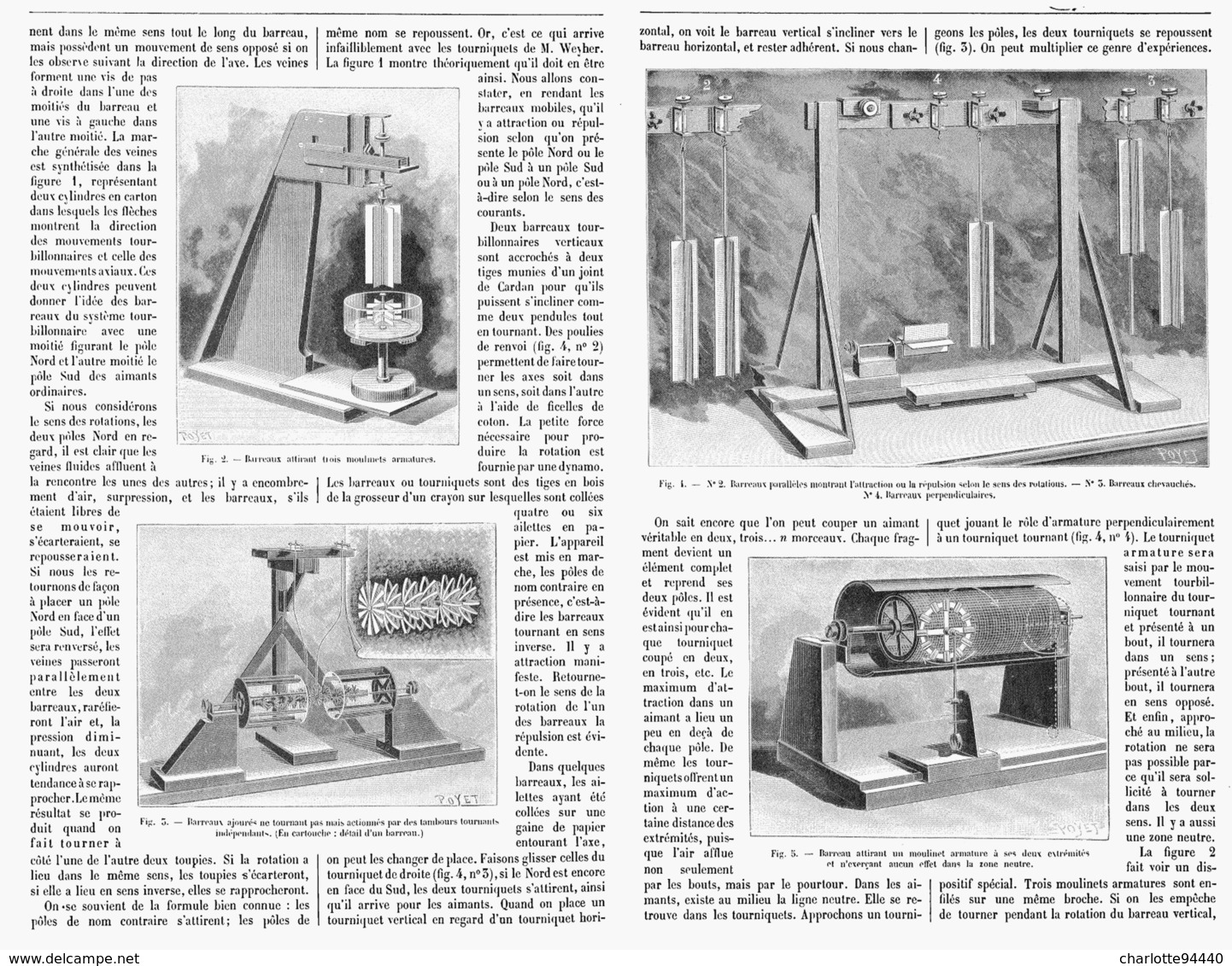 AIMANTS Et TOURBILLONS Experiences De M. WEYHER    1899 - Autres & Non Classés