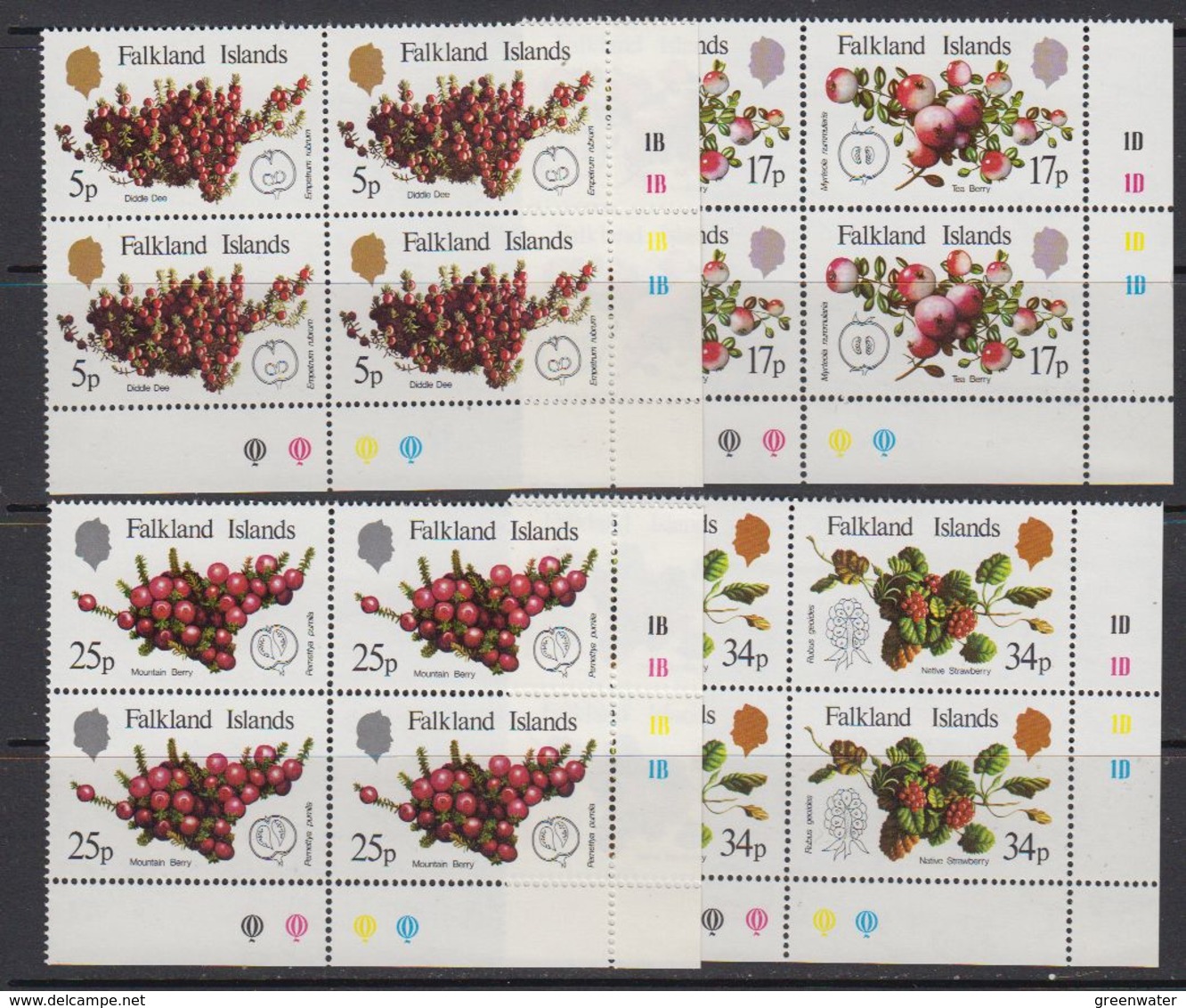 Falkland Islands 1983 Native Fruits 4v  (corners) ** Mnh (41476A) - Falklandeilanden