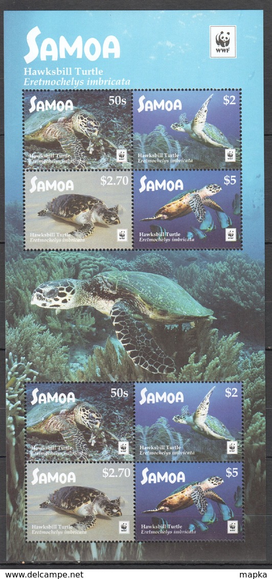 W766 2016 SAMOA WWF FAUNA REPTILES MARINE LIFE HAWKSBILL TURTLES !!! MICHEL 14 EURO !!! 1SH MNH - Andere & Zonder Classificatie