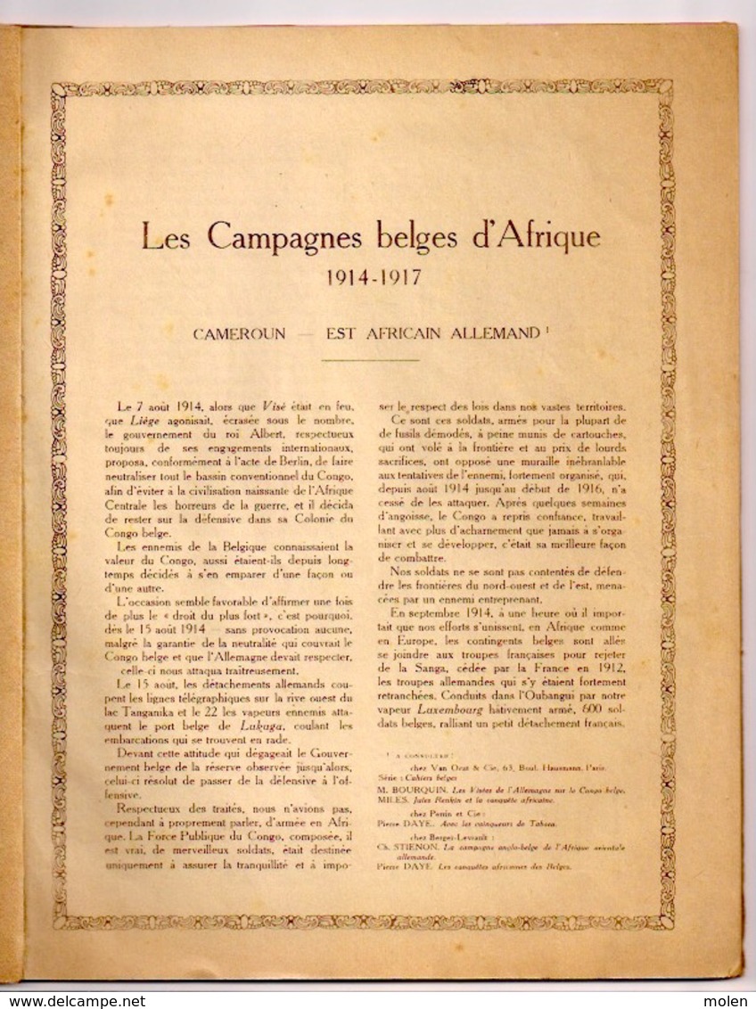 LES CAMPAGNES BELGES D AFRIQUE 1914-17 48pp ©1917 CAMEROUN EST AFRICAIN ALLEMAND Congo Belge Colonie Histoire Kongo Z170 - Congo Belge