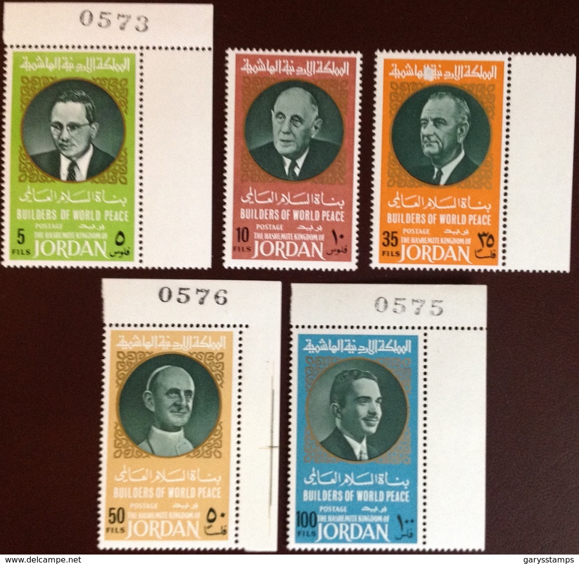 Jordan 1967 Builders Of World Peace 2nd Series MNH - Jordanie