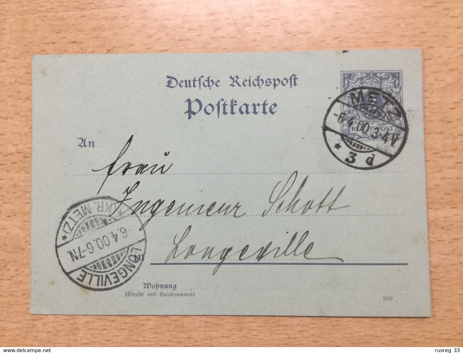 K6 Deutsches Reich Ganzsache Stationery Entier Postal P 40IIAb Von Metz Nach Longeville Bei Metz Ortstarif!!! - Sonstige & Ohne Zuordnung