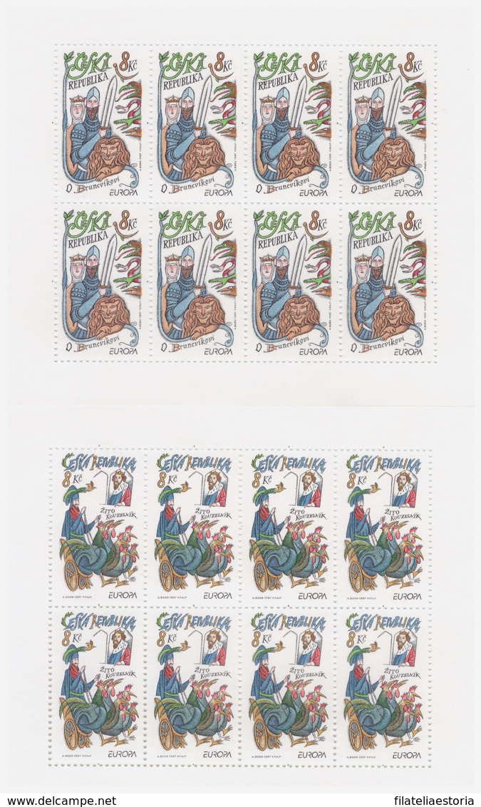 République Tchèque 1997 - MNH ** - Europa - Légendes - 2 Feuillets Michel Nr. 144-145 Série Complète (cze007) - Neufs