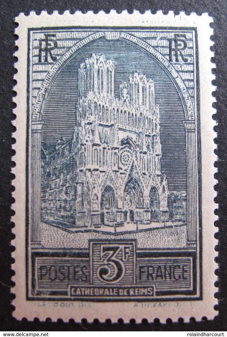 R1692/407 - 1929 - CATHEDRALE DE REIMS - N°259 (II) NEUF* - Cote : 160,00 € - Neufs