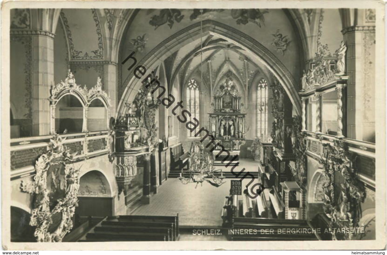 Schleiz - Inneres Der Bergkirche - Altarseite - Foto-AK - Verlag Hen. Körner Schleiz Gel. 1934 - Schleiz