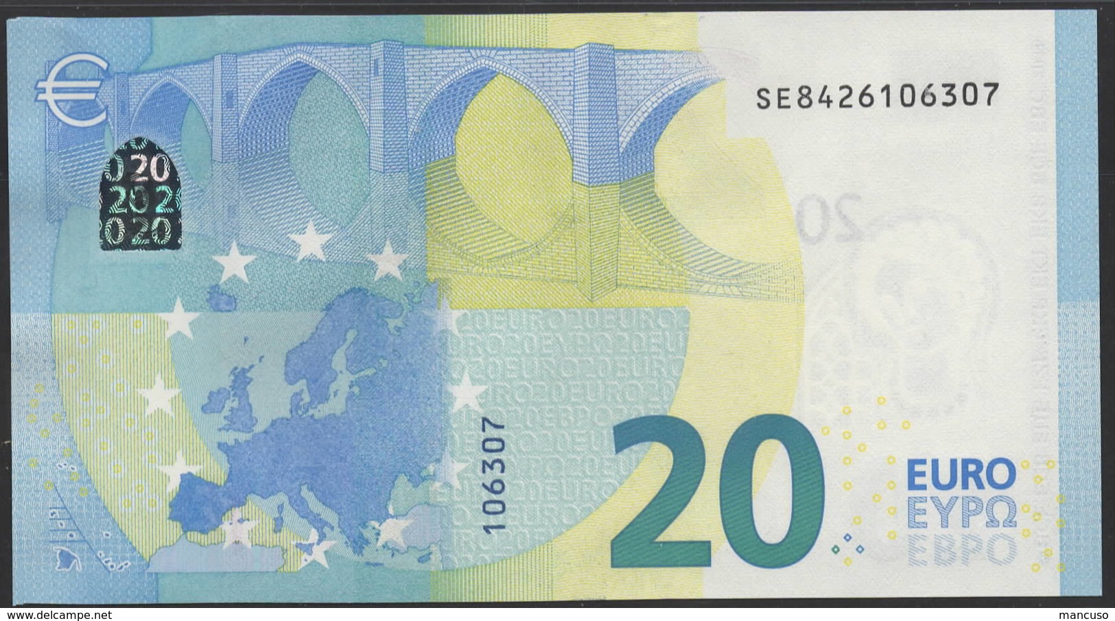 EURO 20  ITALIA SE S021  "42"  DRAGHI  UNC - 20 Euro