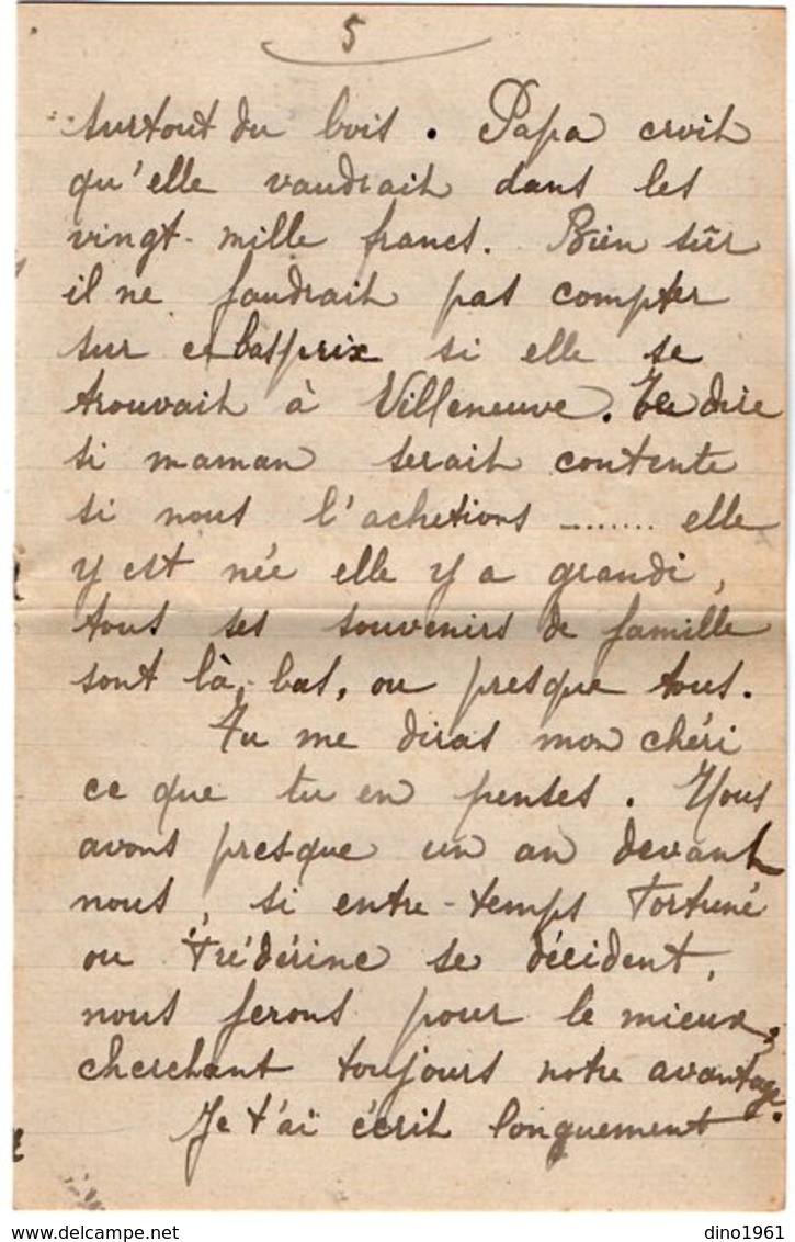 VP13.613 - 1919 - Lettre De Mme L. DUBOIS à VILLENEUVE D'OLMES Pour Mr DUBOIS à BATHURST ( Gambie ) - Récit - Manuscrits