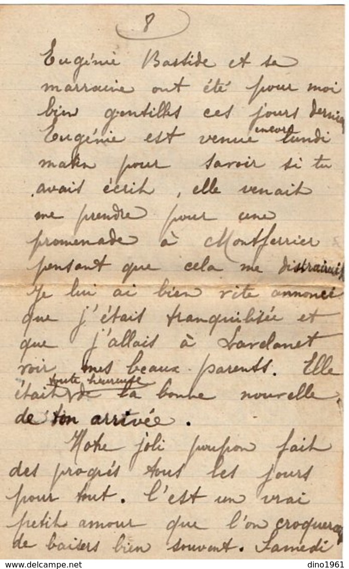 VP13.613 - 1919 - Lettre de Mme L. DUBOIS à VILLENEUVE D'OLMES pour Mr DUBOIS à BATHURST ( Gambie ) - Récit