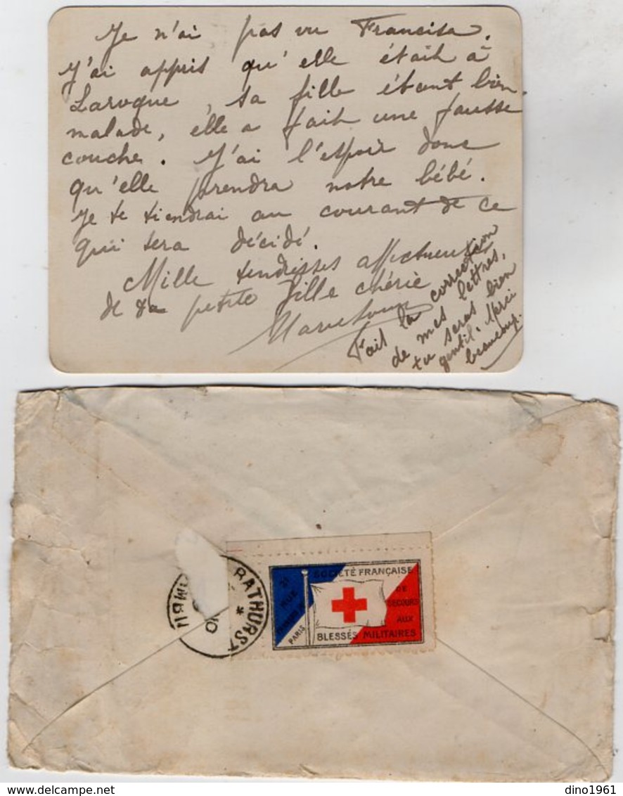 VP13.613 - 1919 - Lettre de Mme L. DUBOIS à VILLENEUVE D'OLMES pour Mr DUBOIS à BATHURST ( Gambie ) - Récit