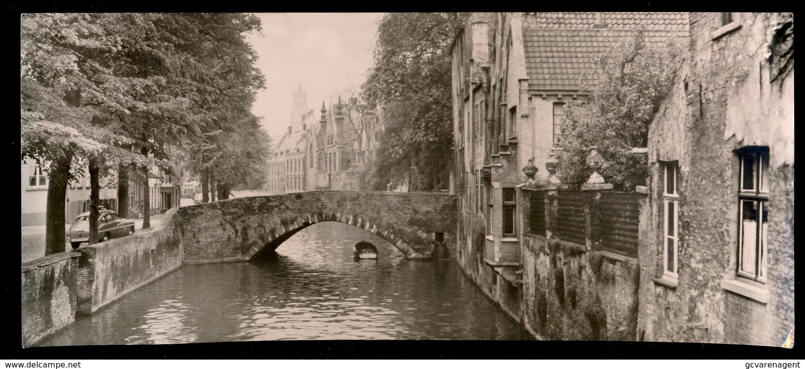 BRUGGE 3 GROTE PANORAMISCHE FOTO KAARTEN  2 SCANS - GROENE REI , INGANGPOORT BEGIJNHOF , GROENE REI - Brugge