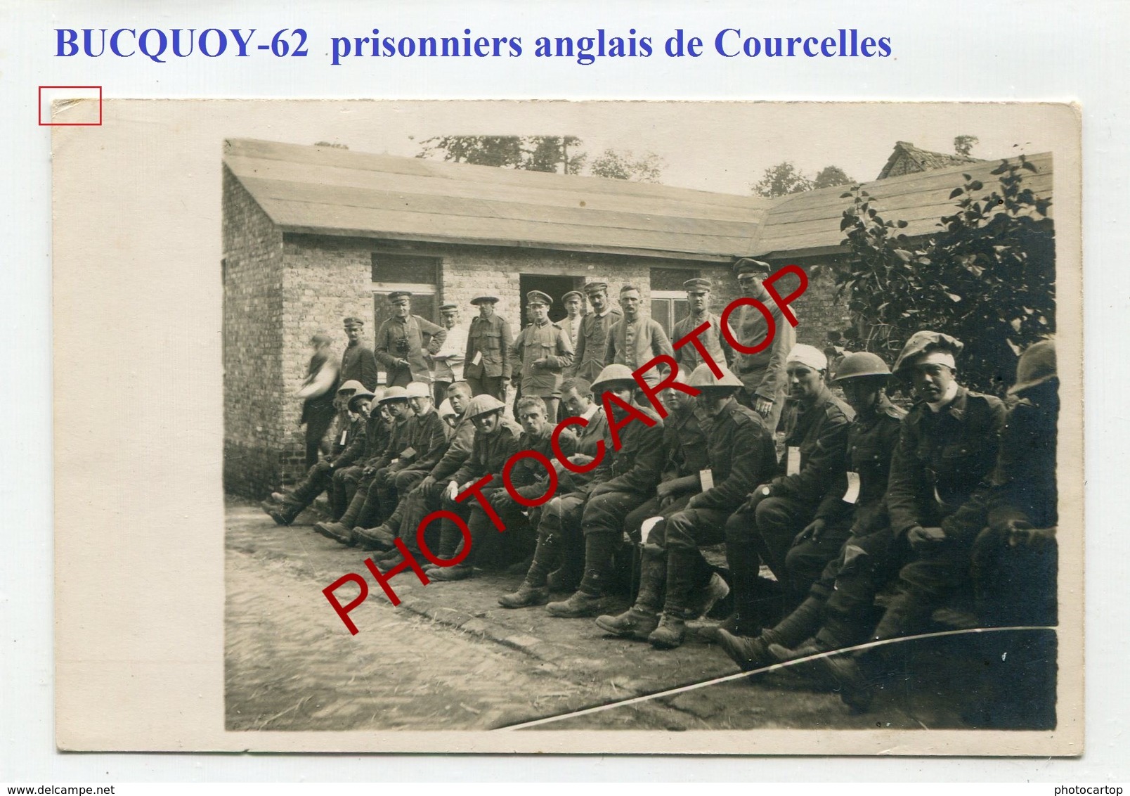 BUCQUOY-Prisonniers Anglais De COURCELLES-CARTE PHOTO Allemande-Guerre 14-18-1WK-France-62-Militaria- - Autres & Non Classés