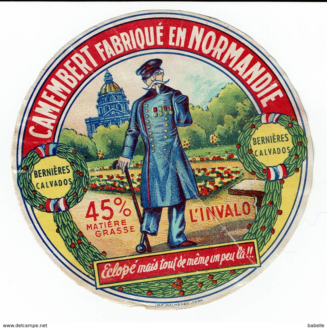 Et. Camembert De Normandie " L'INVALO " Variante Bernières Calvados - Fromage