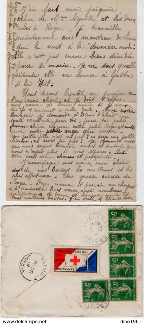 VP13.615 - 1919 - Lettre De Mme L. DUBOIS à VILLENEUVE D'OLMES Pour Mr DUBOIS à BATHURST ( Gambie ) - Récit - Manuscrits