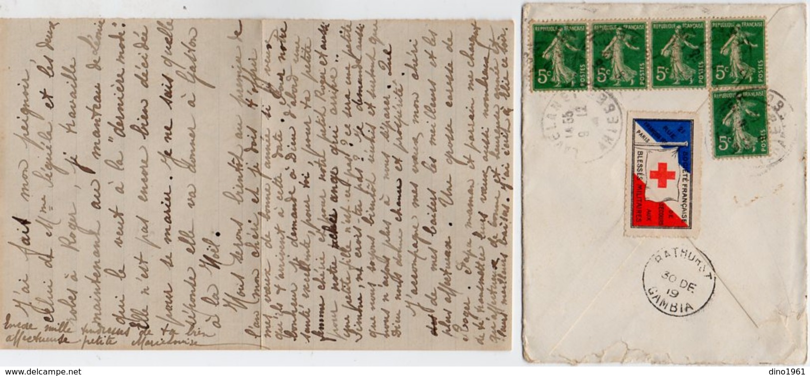 VP13.615 - 1919 - Lettre De Mme L. DUBOIS à VILLENEUVE D'OLMES Pour Mr DUBOIS à BATHURST ( Gambie ) - Récit - Manuscrits
