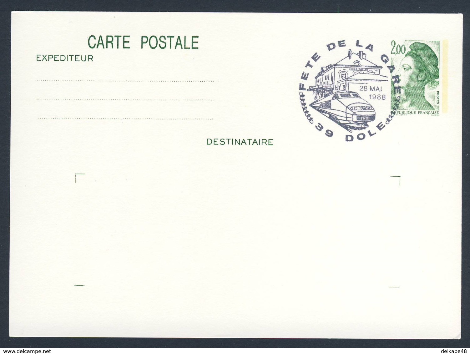 France Rep. Française 1988 Card / Karte / Carte - Fête De La Gare, Dole / Railway Station / Bahnhofsfest - Treinen