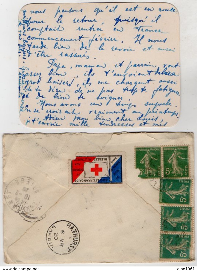 VP13.618 - 1920 - Carte - Lettre De Mme L. DUBOIS à VILLENEUVE D'OLMES Pour Mr DUBOIS à BATHURST ( Gambie ) - Récit - Manuscrits
