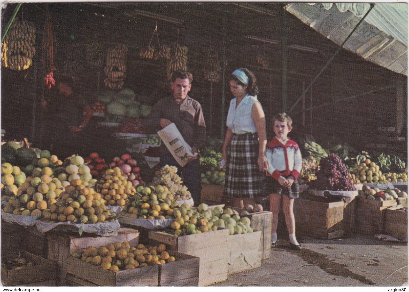 LIBAN LEBANON 1952 CARTE POSTALE - A FRUIT MARKET - BEIRUT MARCHE DES FRUITS - Lebanon