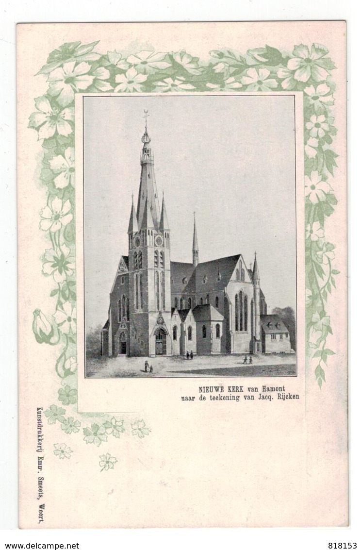 Hamont  NIEUWE KERK Van Hamont Naar De Teekening Van Jacq. Rijcken - Hamont-Achel