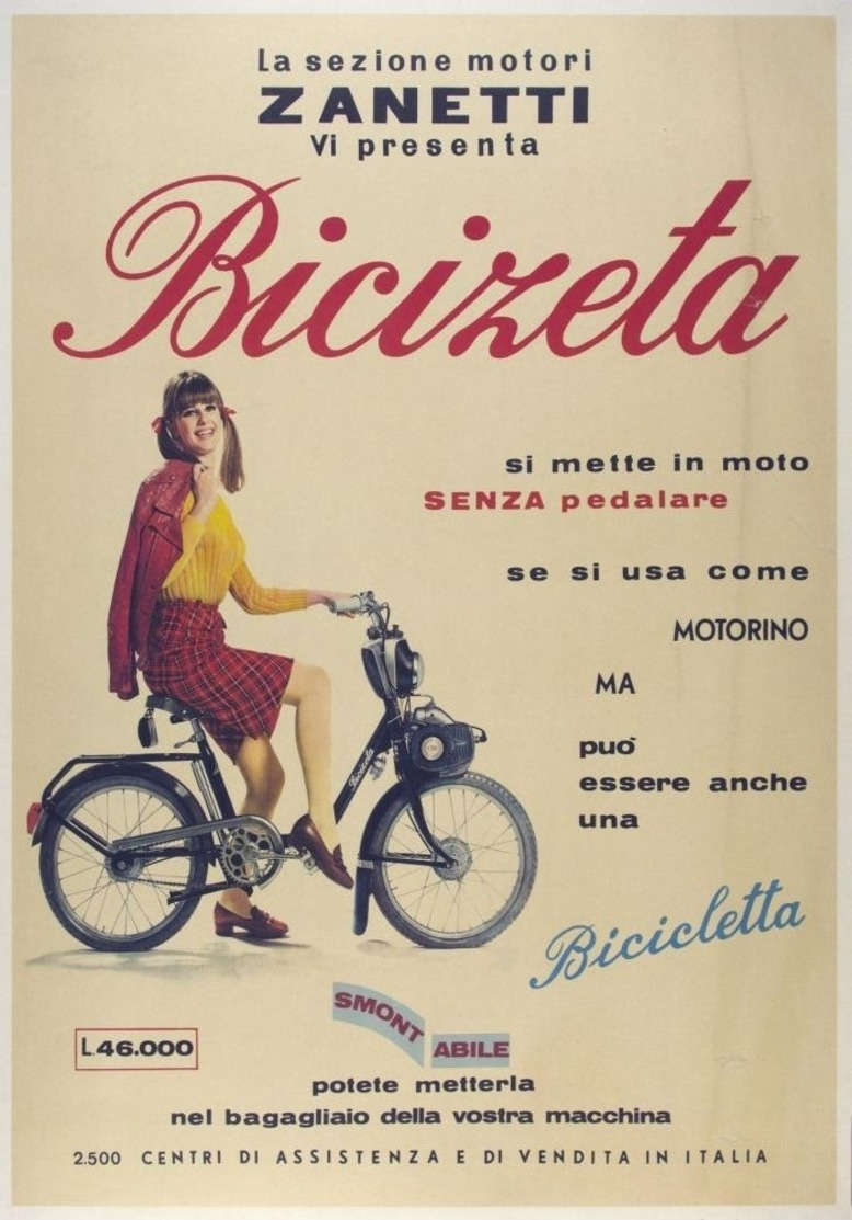 Cycle Postcard Bicizeta Motori Zanetti - Reproduction - Pubblicitari