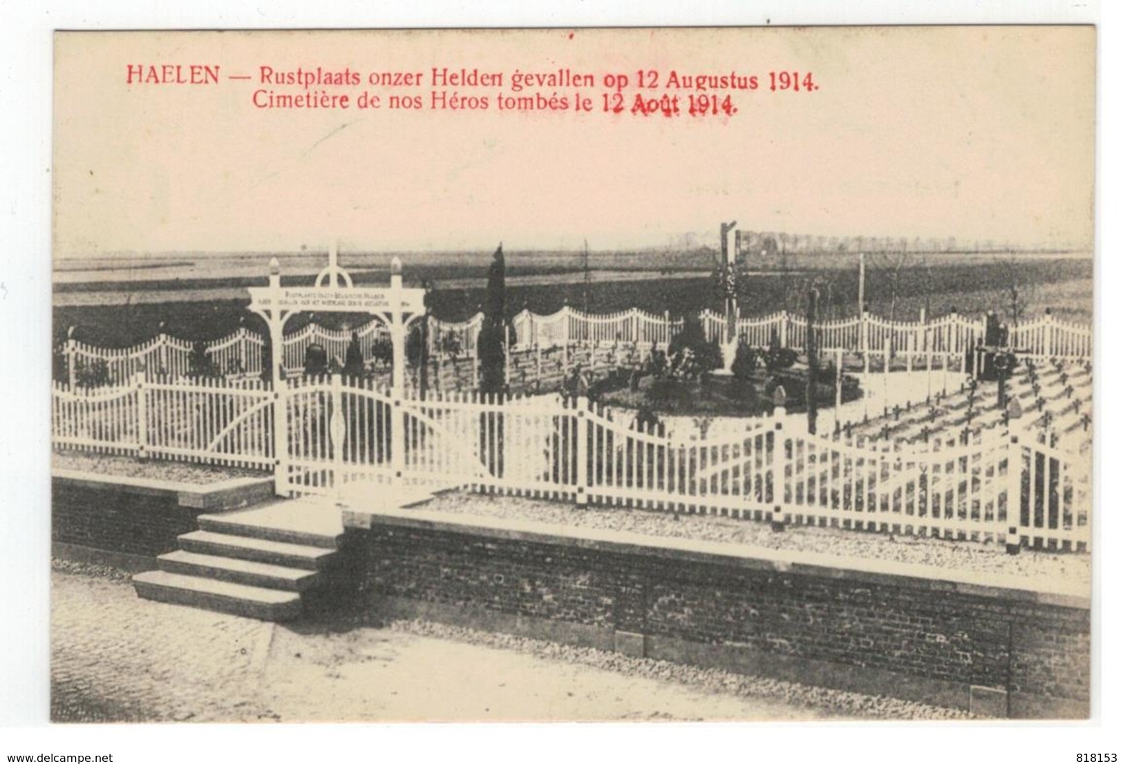 Halen  HAELEN -  Rustplaats Onzer Helden Gevallen Op 12 Augustus 1914 - Halen