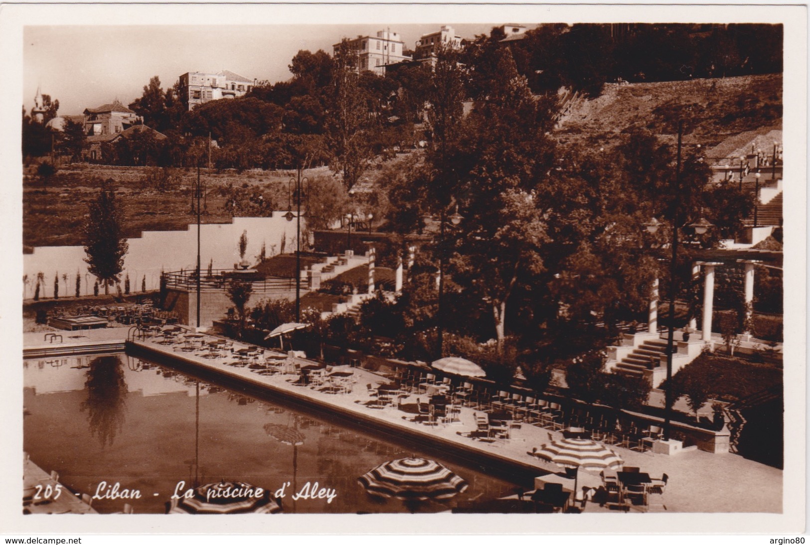 LIBAN LEBANON 1942 CARTE POSTALE - ALEY - LE PISCINE D'ALEY HOTEL - Liban