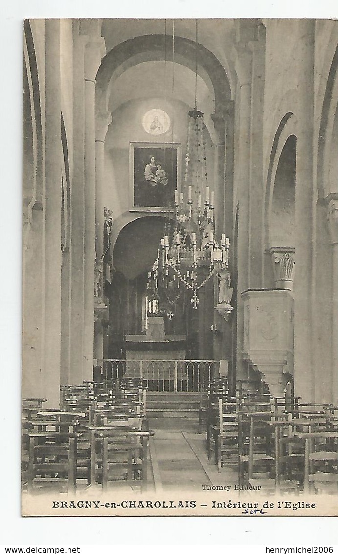 71 Saone Et Loire Bragny En Charollais Intérieur De L'église , Rare - Autres & Non Classés