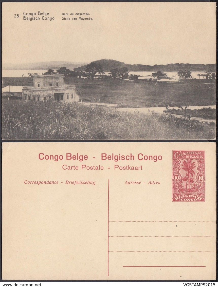 Congo Belge - EP Vue 10C Rouge - Nº25  "Gare Du Mayumbe " (DD) DC1089 - Congo Belge