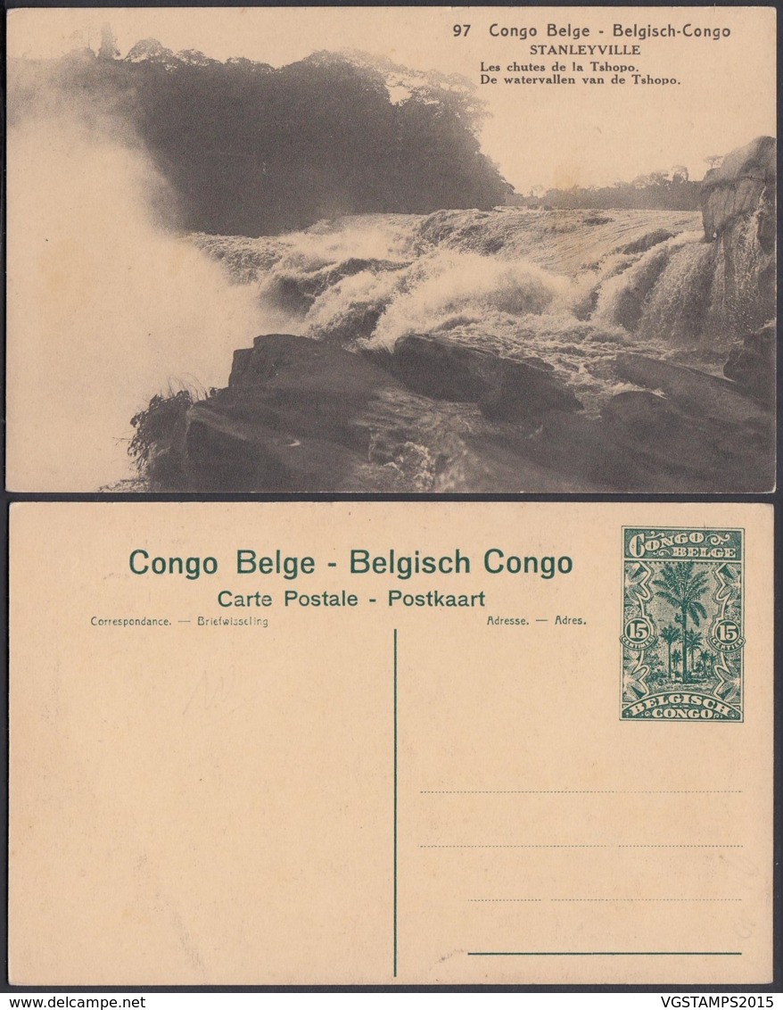 Congo Belge - EP Vue 15C Vert - Nº97 Stanleyville " Les Chutes De La Tshopo " (DD) DC1095 - Congo Belge