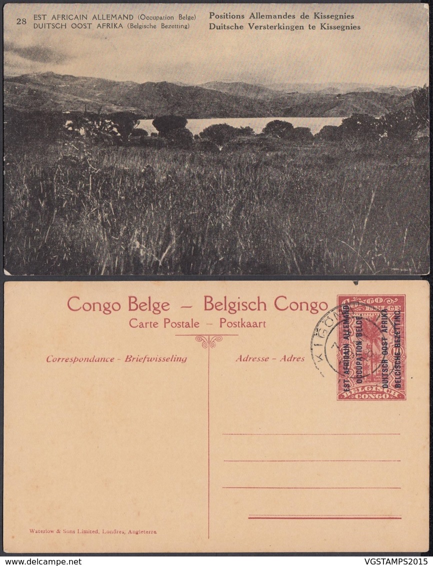 Congo Belge - EP Vue 5C Rouge - Nº28 Est Africain Allemand " Positions Allemandes De Kissegnies " (DD) DC1101 - Belgian Congo