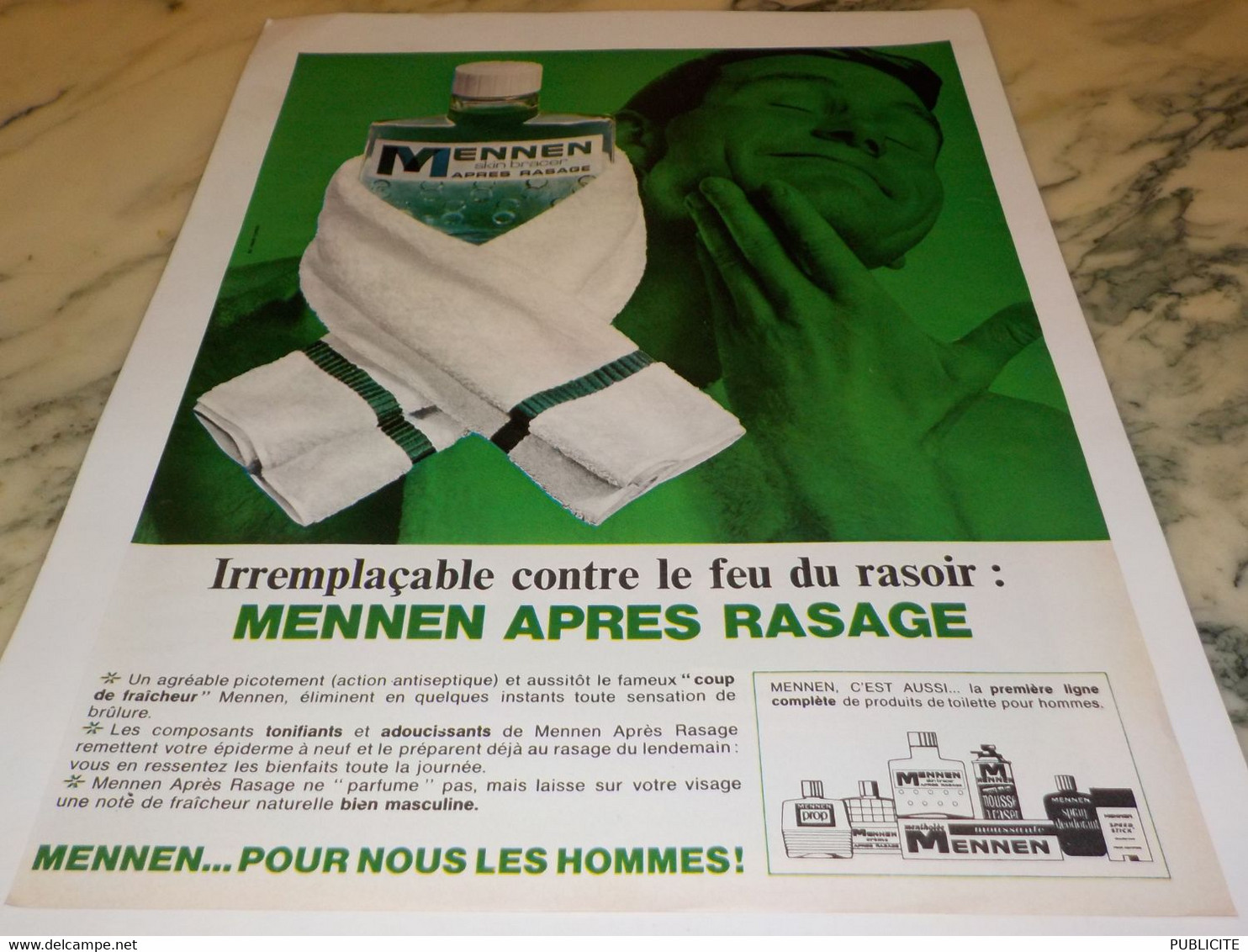 ANCIENNE AFFICHE PUBLICITE  APRES RASAGE MENNEN 1965 - Affiches