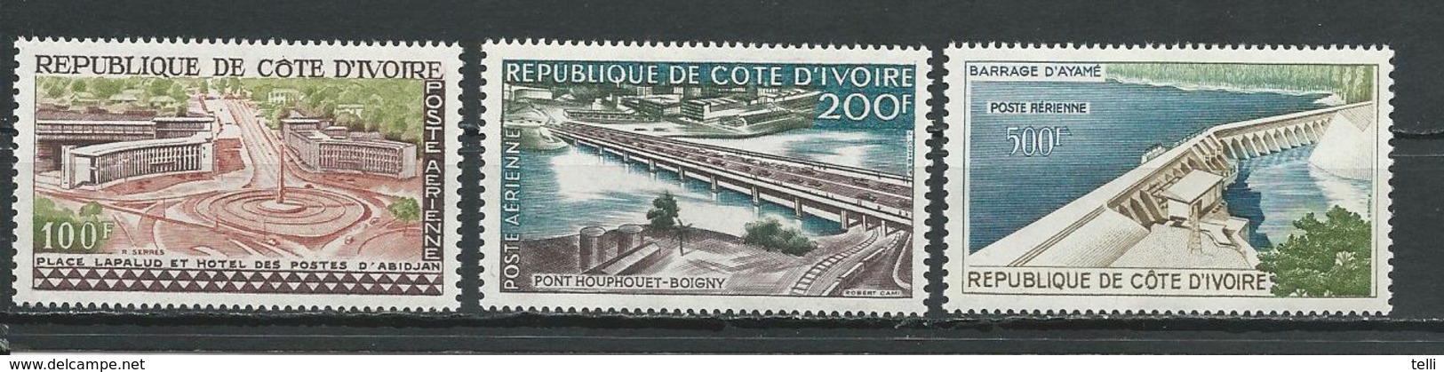 COTE IVOIRE Scott C14-C16 Yvert PA18-PA20  (3) ** Cote 23,00 $ 1960 - Côte D'Ivoire (1960-...)