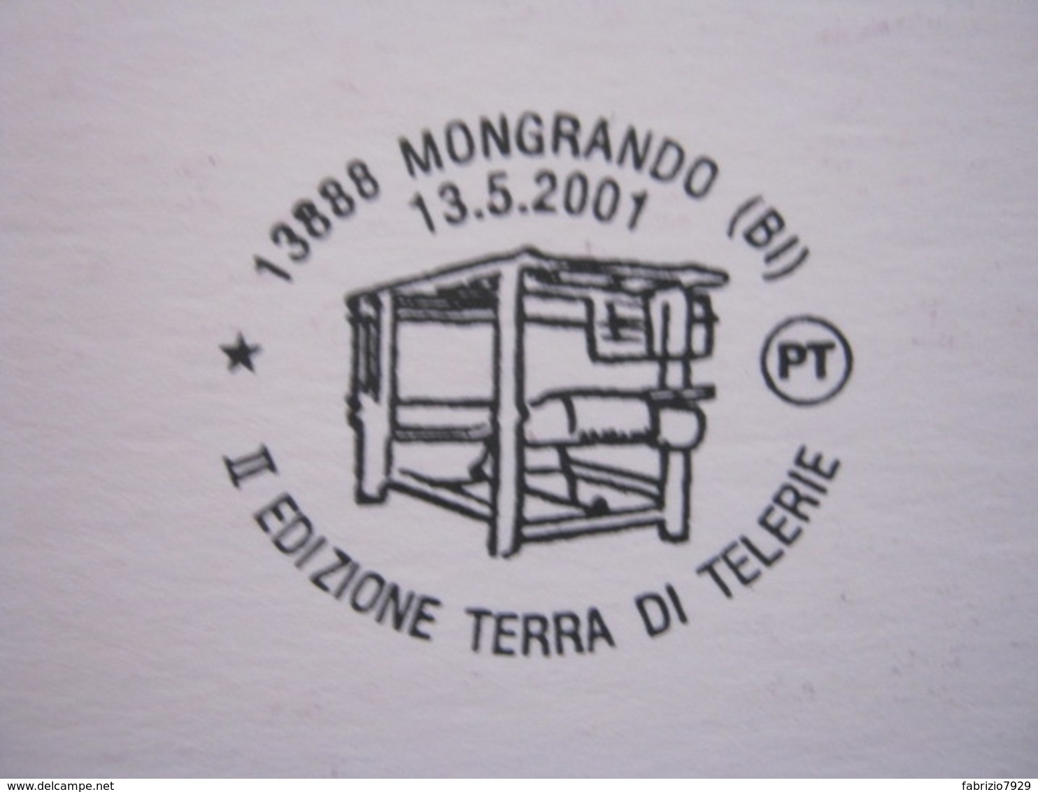 A.03 ITALIA ANNULLO - 2001 MONGRANDO BIELLA TERRA DI TELERIE TELAIO TESSILE TEXTIL LANA WOOL - Tessili