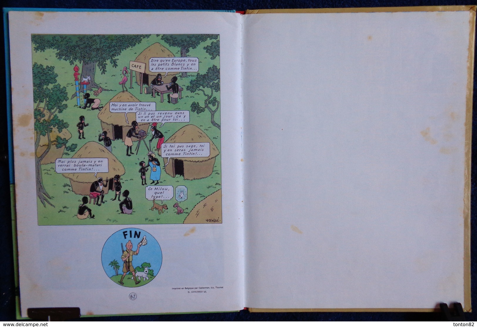 Hergé -TINTIN -  TINTIN au Congo - Casterman - ( 1975 - 2 B 42 ) .