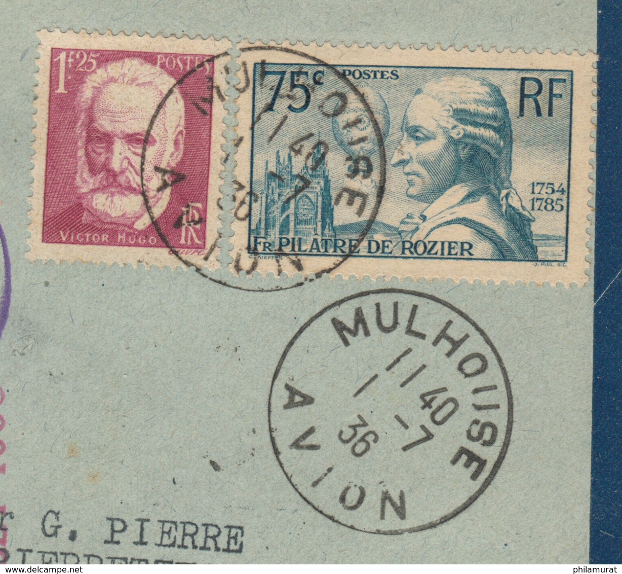 1ère Liaison Aérienne Air-Bleu "Mulhouse-Strasbourg-La Baule" 1er Juillet 1936 - 1927-1959 Lettres & Documents