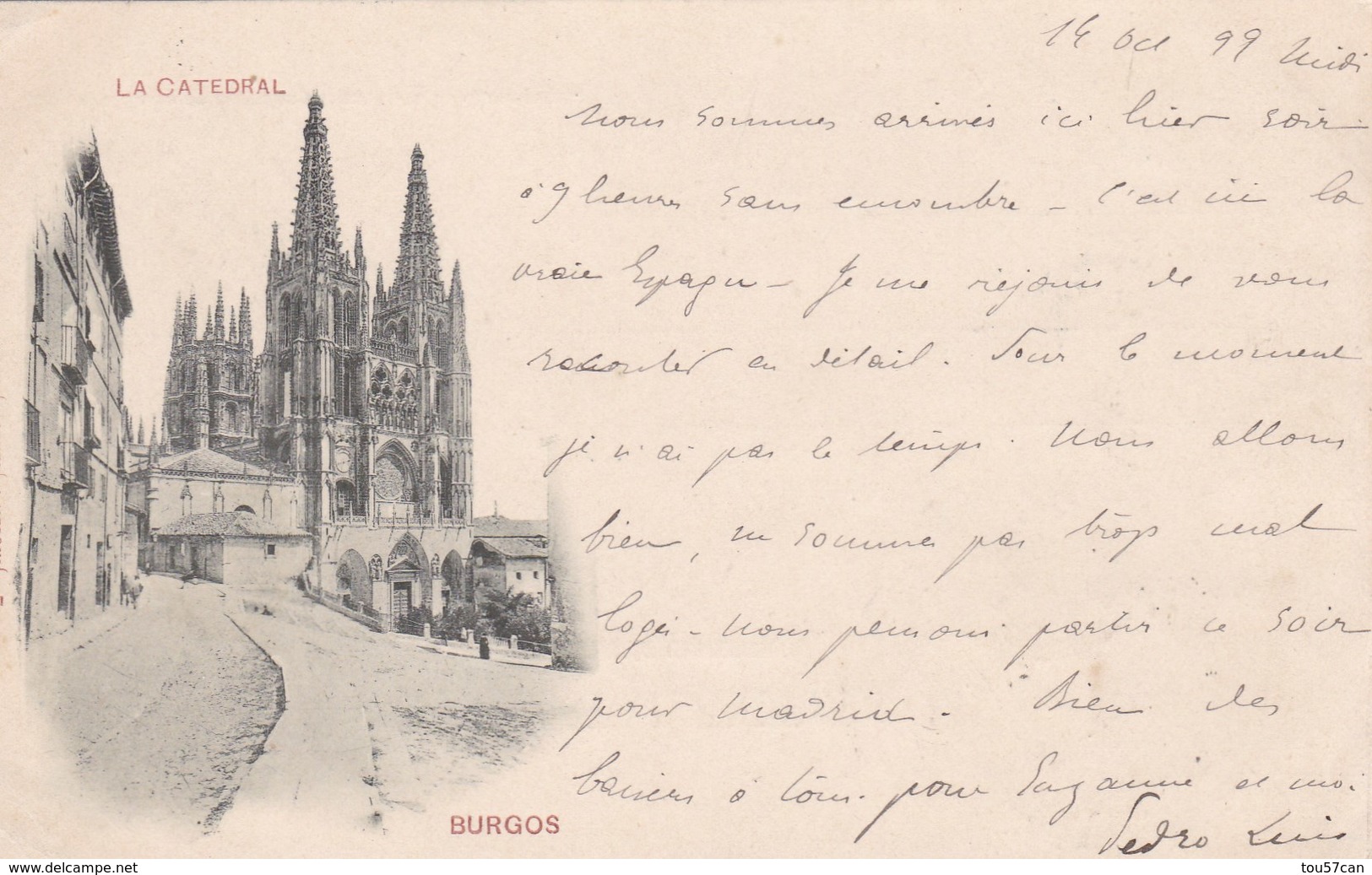 BURGOS - CASTILLA Y LEON - ESPANA  - BELLA POSTAL - 1899. - Burgos