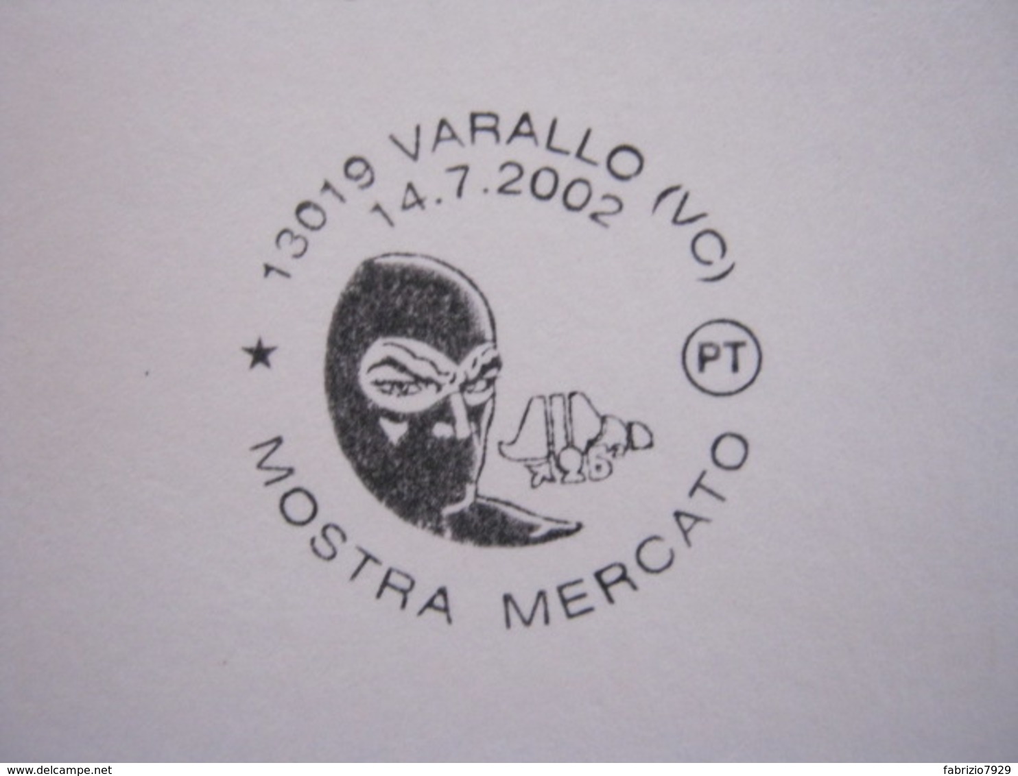 A.03 ITALIA ANNULLO - 2002 VARALLO VERCELLI VALSESIA MOSTRA MERCATO ALPA'A DIABOLIK FUMETTI DISEGNO - Fumetti