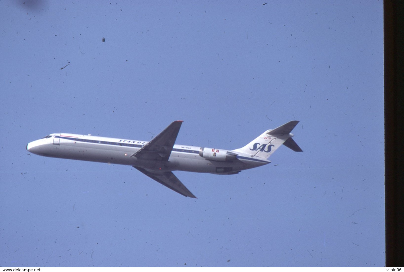 SLIDE / AVION / AIRCRAFT   KODAK  ORIGINAL  SAS  DC 9  LN-RLK - Diapositives