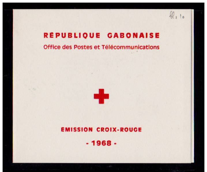 GABON 1968 Carnet Croix Rouge N° YT Bloc 10**    50-100fr - Gabon (1960-...)