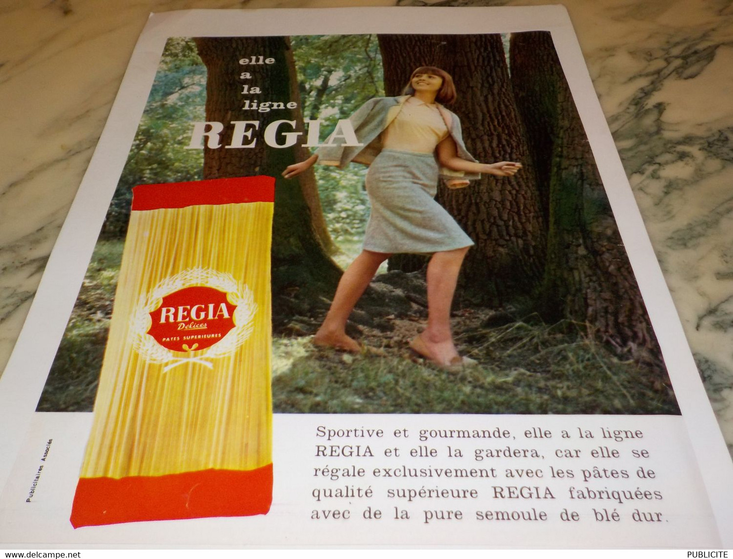 ANCIENNE PUBLICITE LES PATES ALIMENTAIRE LA LIGNE   REGIA 1965 - Autres & Non Classés