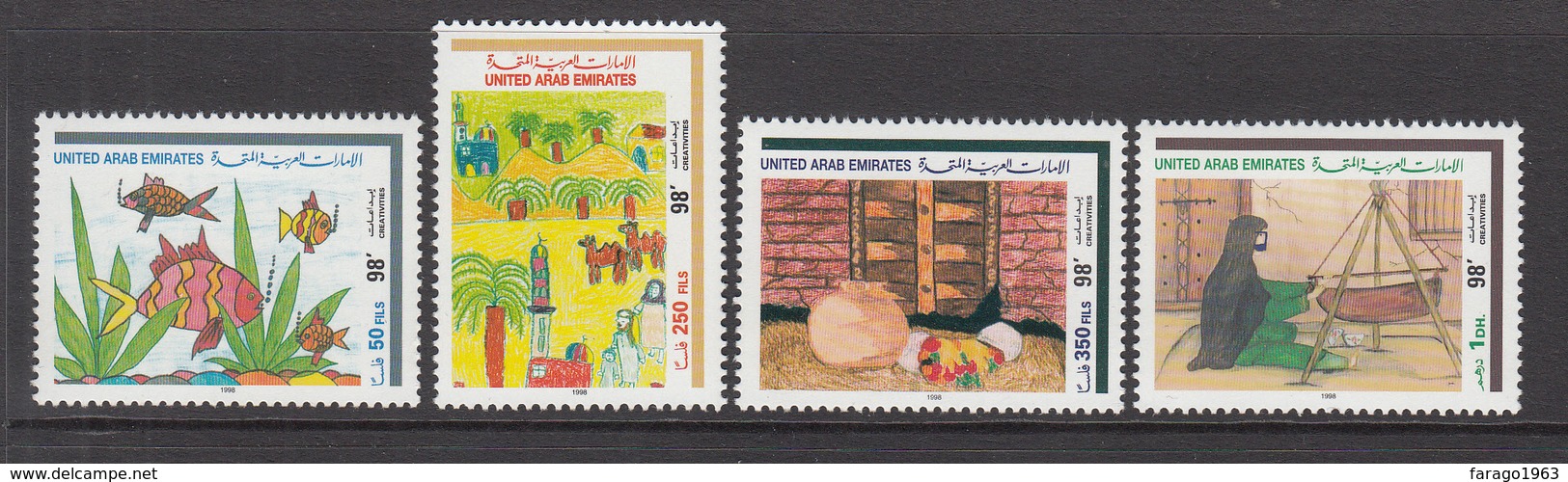 1998 United Arab Emirates  Children’s Pictures Set Of 4 MNH - United Arab Emirates (General)