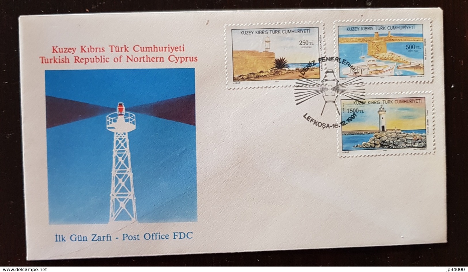 CHYPRE TURC, Phare, Phares, Faro, Lighthouse. Yvert 297/99, FDC Enveloppe 1 Er Jour - Phares