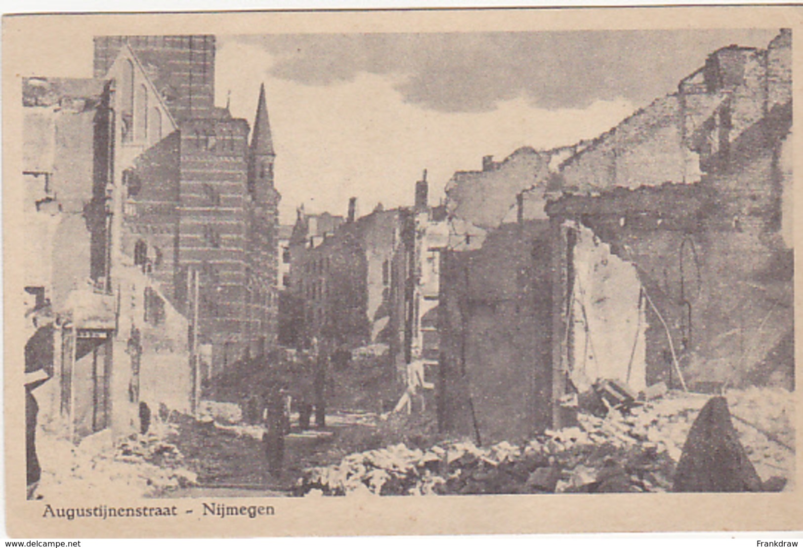 Postcard - Nijmegen - Augustijnenstraat - After Bombardment  (WWII) - VG - Unclassified