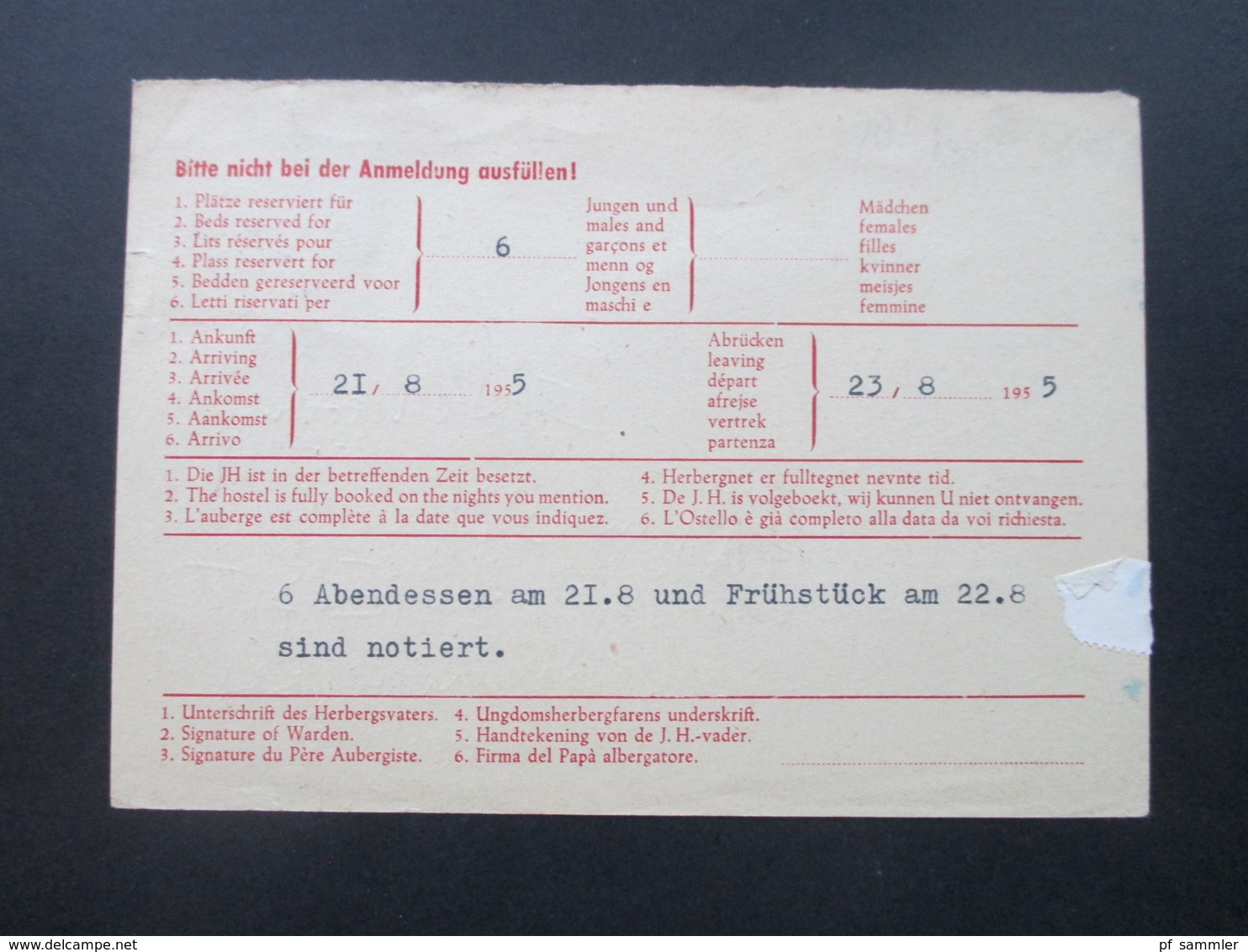 BRD 1955 Nr. 215 EF Private PK / Doppelkarte Verwendet In Brüssel. Jeugdherberg Sippelberg. Reservierung! - Lettres & Documents