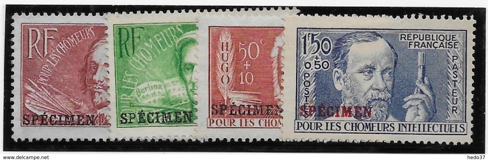 France N°330/333 Surchargés Spécimen - Neuf  Sans Gomme - TB - Specimen