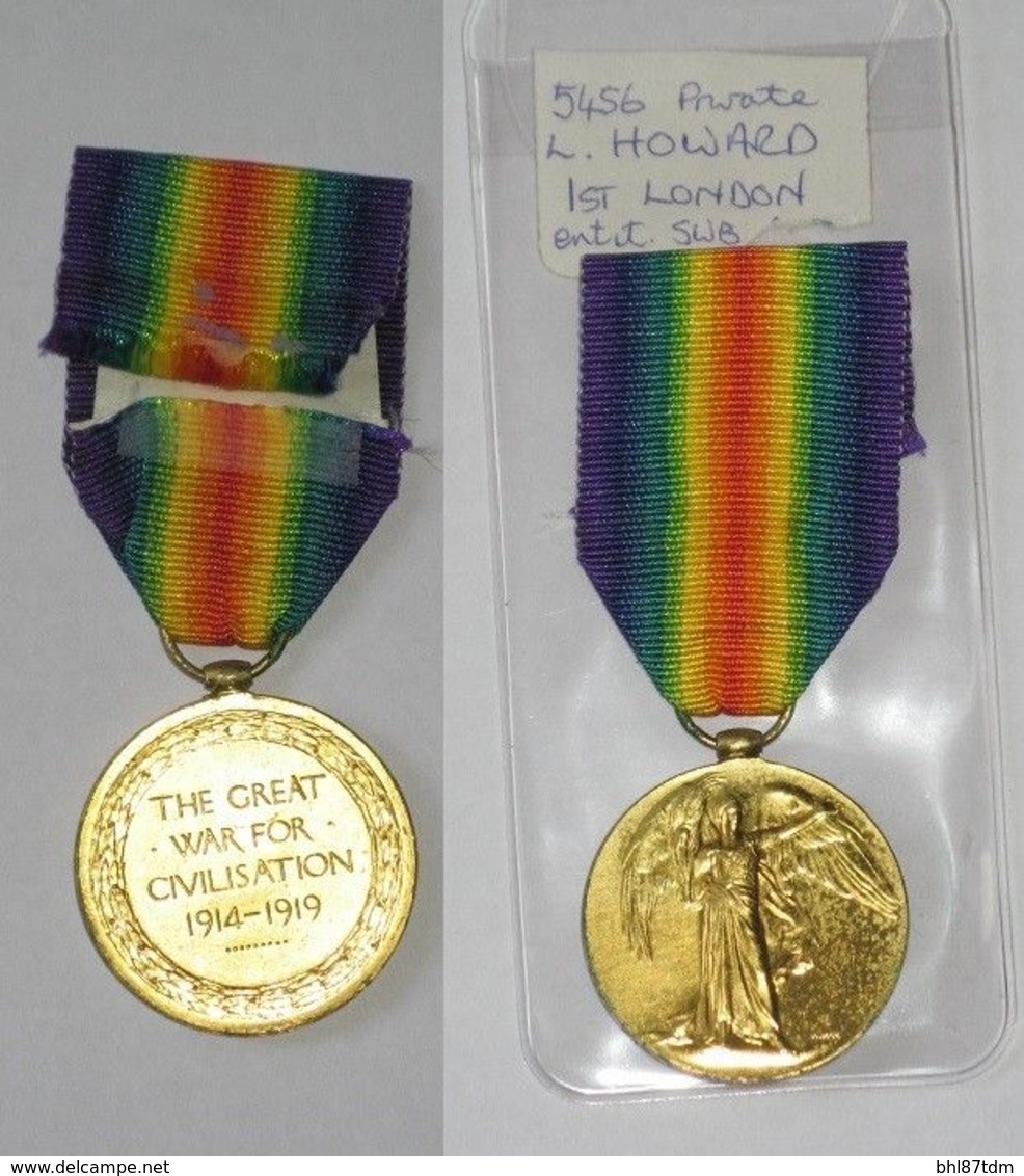 WW1, Victory, Interalliée De La Victoire, 1st LONDON Rgt, 1914 - 1918 - United Kingdom