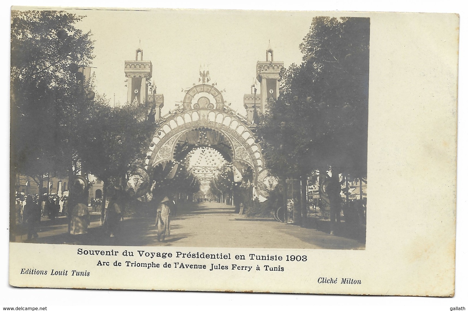 TUNIS-Souvenir Du Voyage Présidentiel 1903 - Arc De Triomphe Avenue Jules Ferry...  Animé - Tunisie