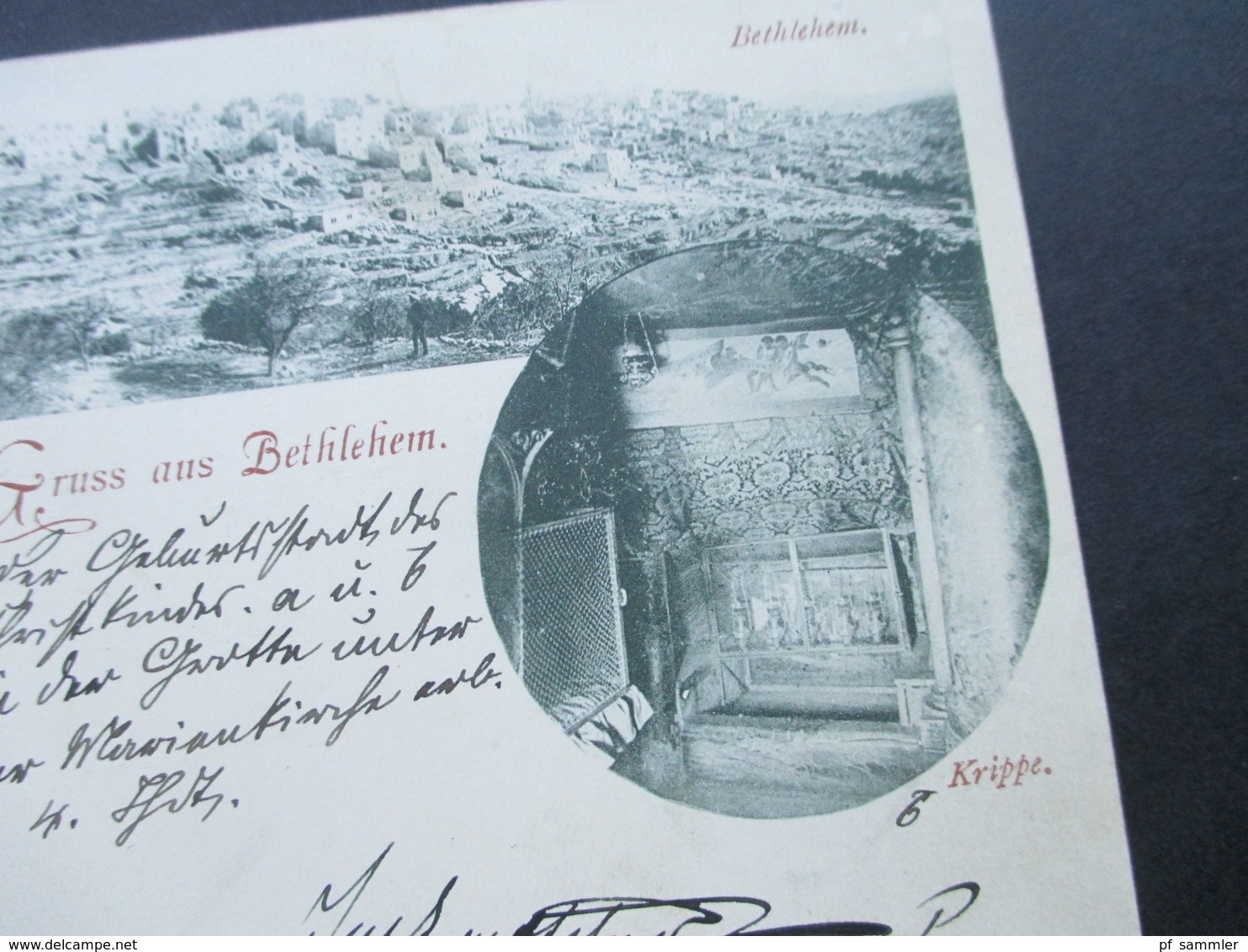 AK Um 1900 Mehrbildkarte Gruss Aus Bethlehem Türkei Nr. 70 Mit Palästina Petschafftstempel Nach Leipzig!! - Covers & Documents